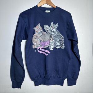 Vintage 90s Cotton Grove Cat Kitten graphic crewneck Sweatshirt